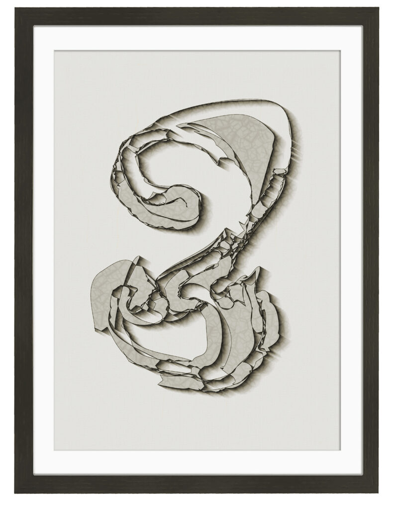 Bleistiftzeichnung, dig. bearbeitet, Dig.-Druck; 40 x 30 cm; (2001) 2025